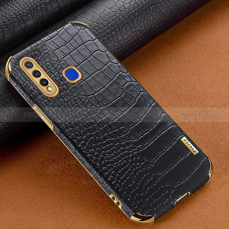 Funda Lujo Cuero Carcasa XD1 para Vivo Y19 Negro