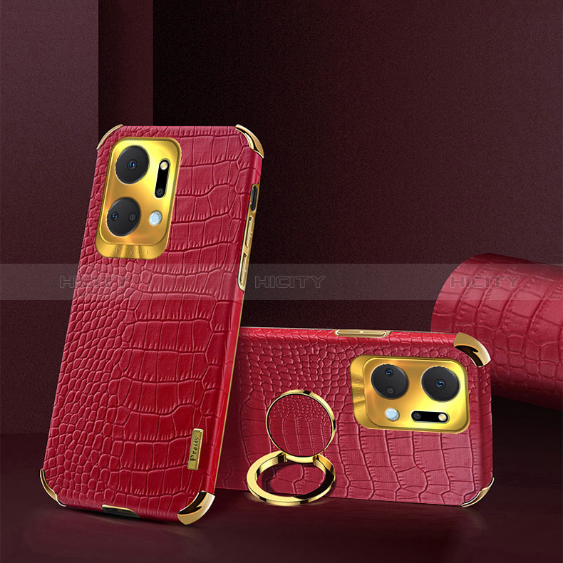 Funda Lujo Cuero Carcasa XD2 para Huawei Honor X7a Rojo