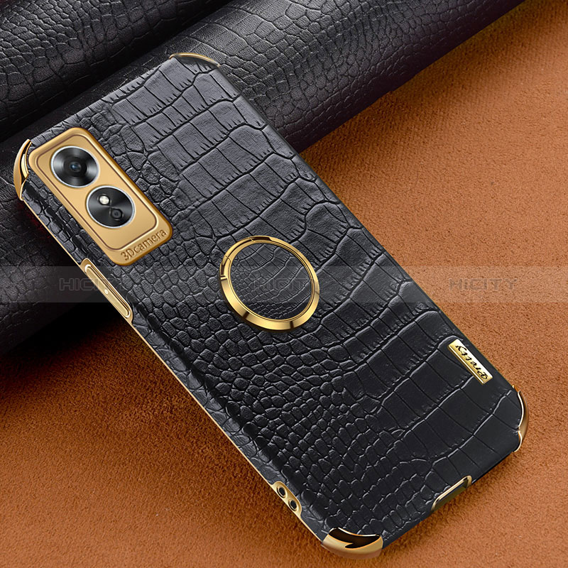 Funda Lujo Cuero Carcasa XD2 para Oppo A17 Negro