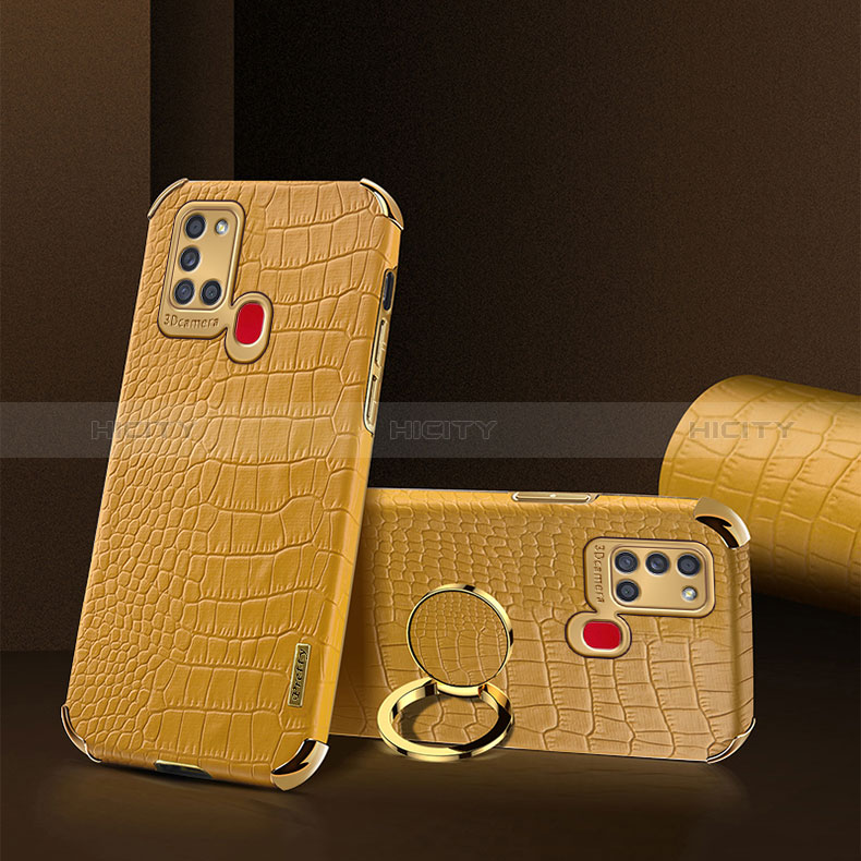 Funda Lujo Cuero Carcasa XD2 para Samsung Galaxy A21s Amarillo