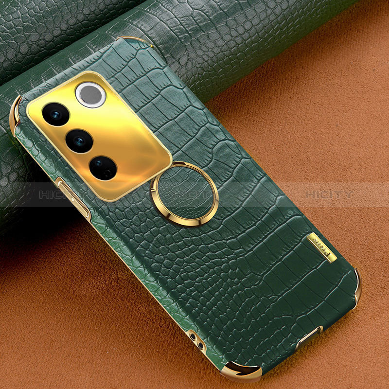 Funda Lujo Cuero Carcasa XD2 para Vivo V27 5G Verde