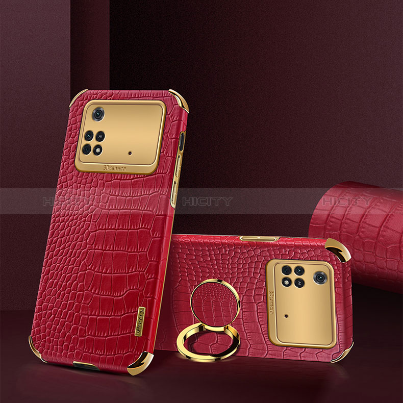 Funda Lujo Cuero Carcasa XD2 para Xiaomi Poco M4 Pro 4G Rojo