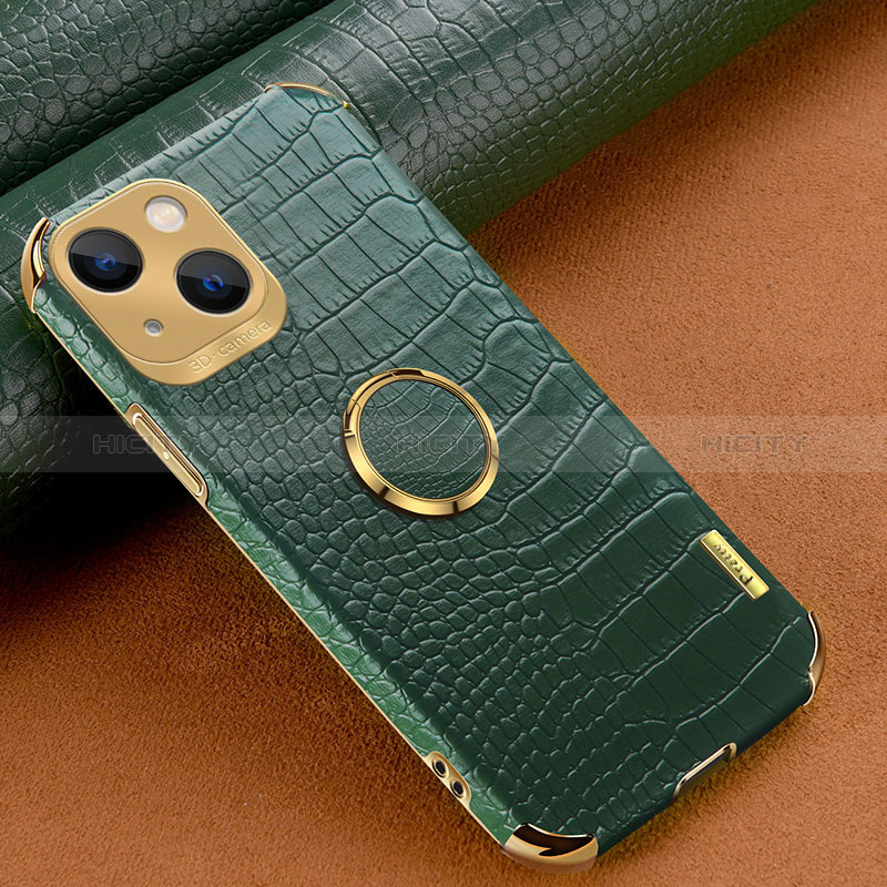 Funda Lujo Cuero Carcasa XD3 para Apple iPhone 15 Verde