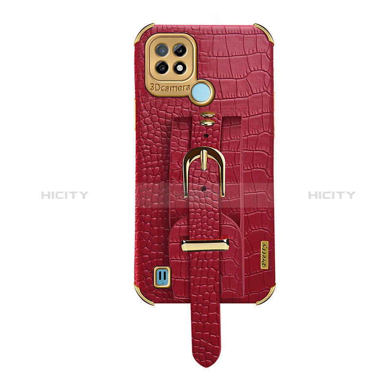 Funda Lujo Cuero Carcasa XD5 para Realme C21 Rojo