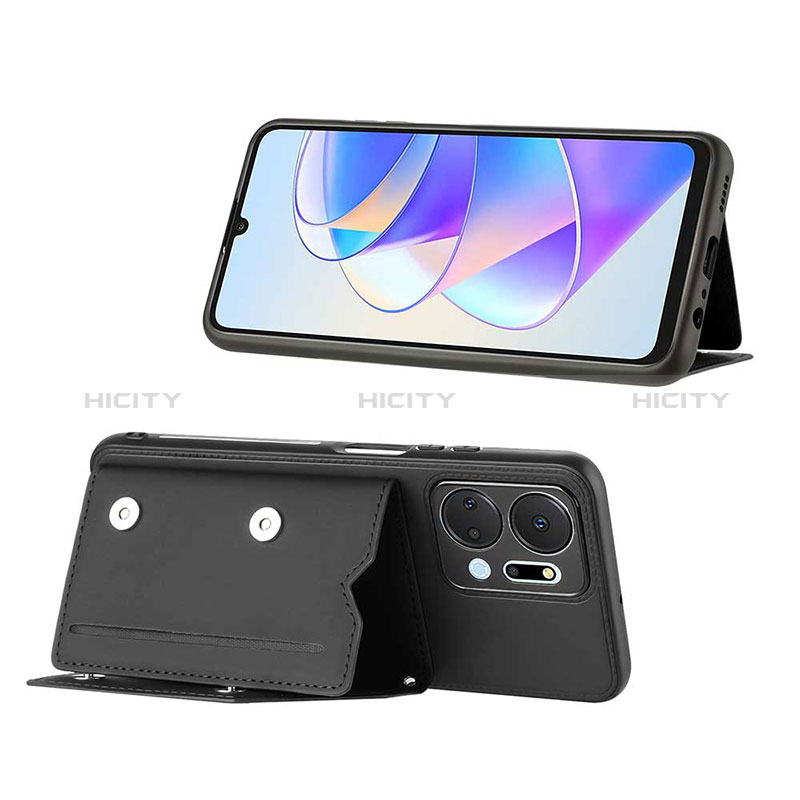 Funda Lujo Cuero Carcasa Y01B para Huawei Honor X7a Negro