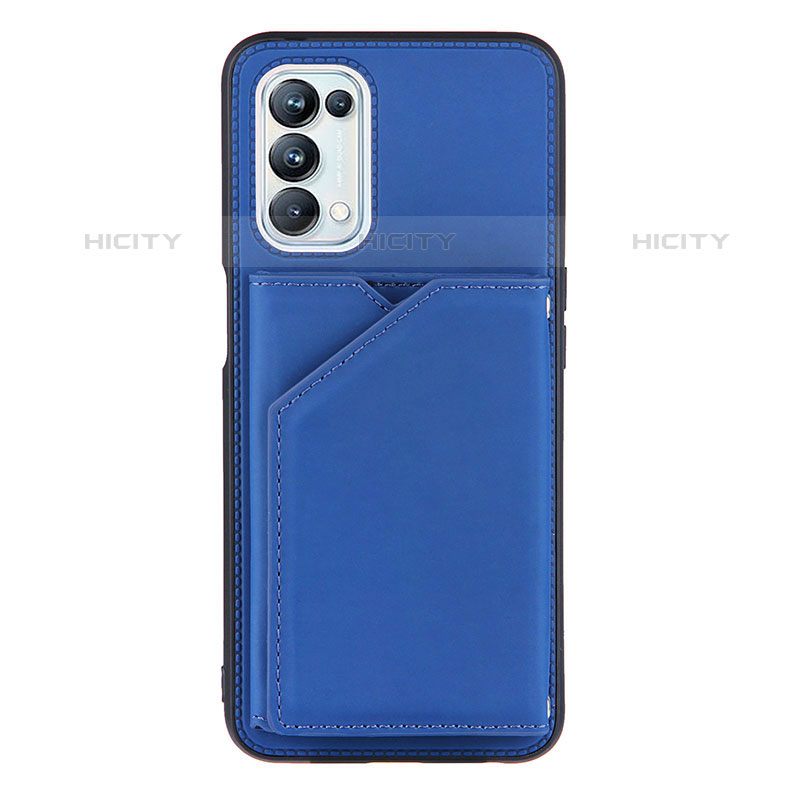 Funda Lujo Cuero Carcasa Y01B para Oppo A93 5G Azul