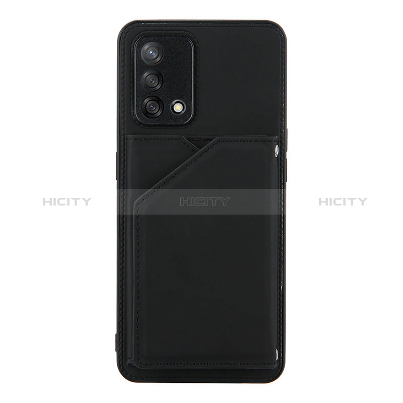 Funda Lujo Cuero Carcasa Y01B para Oppo F19 Negro