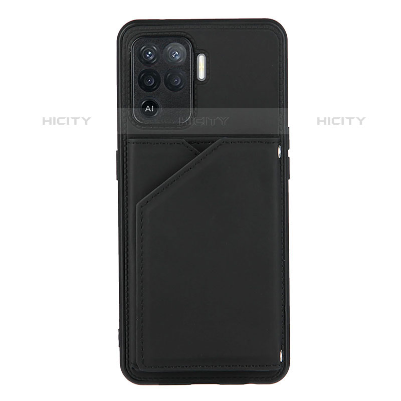 Funda Lujo Cuero Carcasa Y01B para Oppo F19 Pro Negro