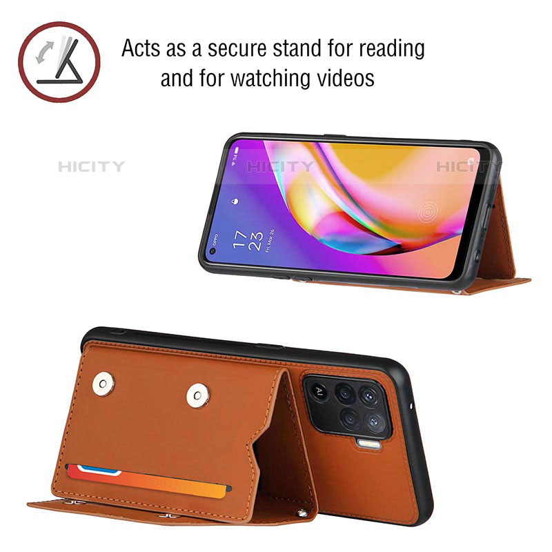 Funda Lujo Cuero Carcasa Y01B para Oppo Reno5 F