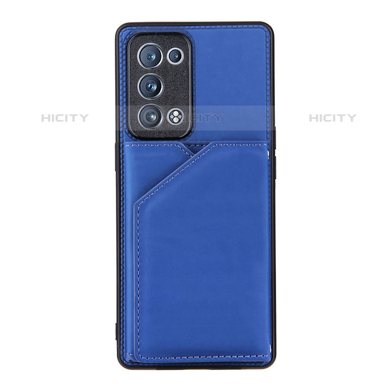 Funda Lujo Cuero Carcasa Y01B para Oppo Reno6 Pro 5G Azul