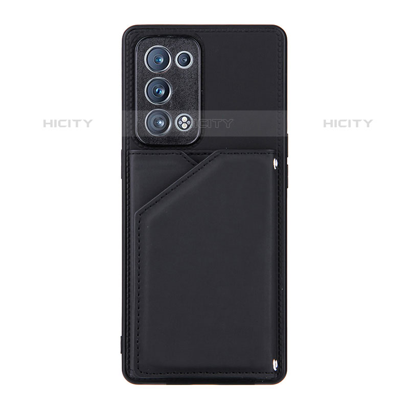 Funda Lujo Cuero Carcasa Y01B para Oppo Reno6 Pro 5G Negro