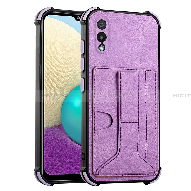 Funda Lujo Cuero Carcasa Y01B para Samsung Galaxy A02 Morado