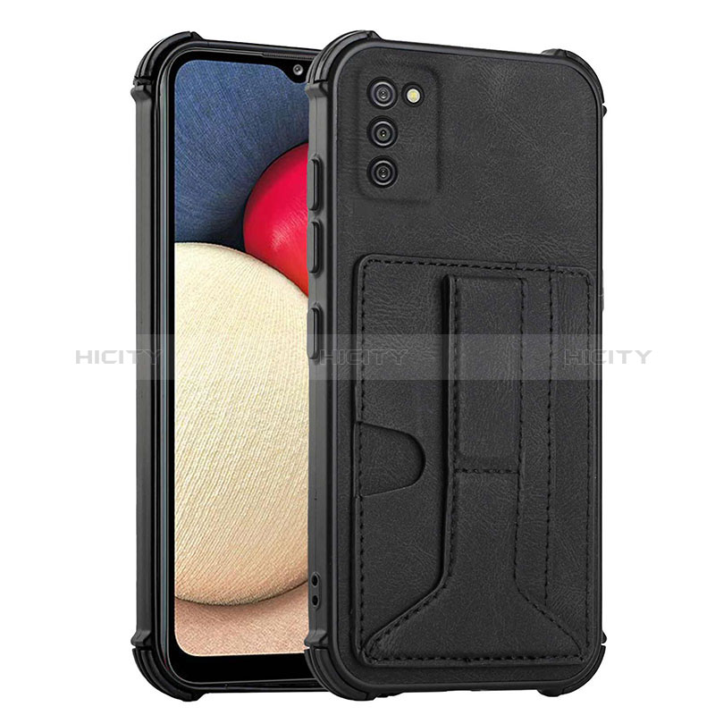 Funda Lujo Cuero Carcasa Y01B para Samsung Galaxy A02s Negro