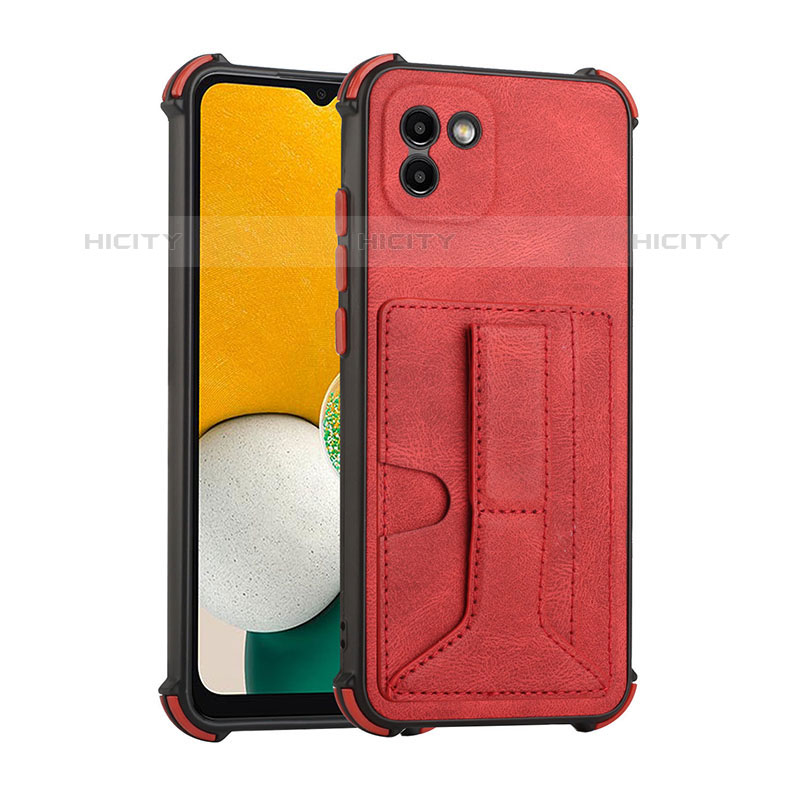 Funda Lujo Cuero Carcasa Y01B para Samsung Galaxy A03 Rojo