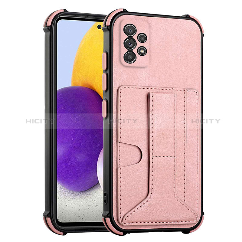 Funda Lujo Cuero Carcasa Y01B para Samsung Galaxy A52s 5G Oro Rosa