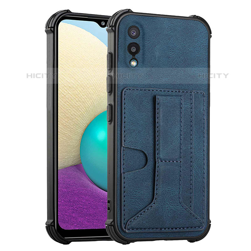 Funda Lujo Cuero Carcasa Y01B para Samsung Galaxy M02 Azul