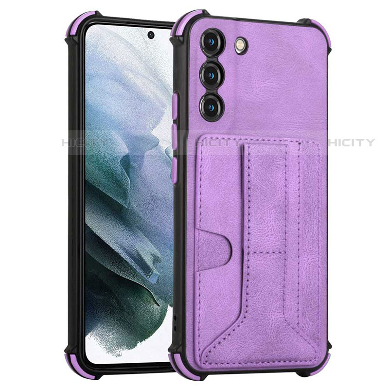 Funda Lujo Cuero Carcasa Y01B para Samsung Galaxy S21 FE 5G Morado