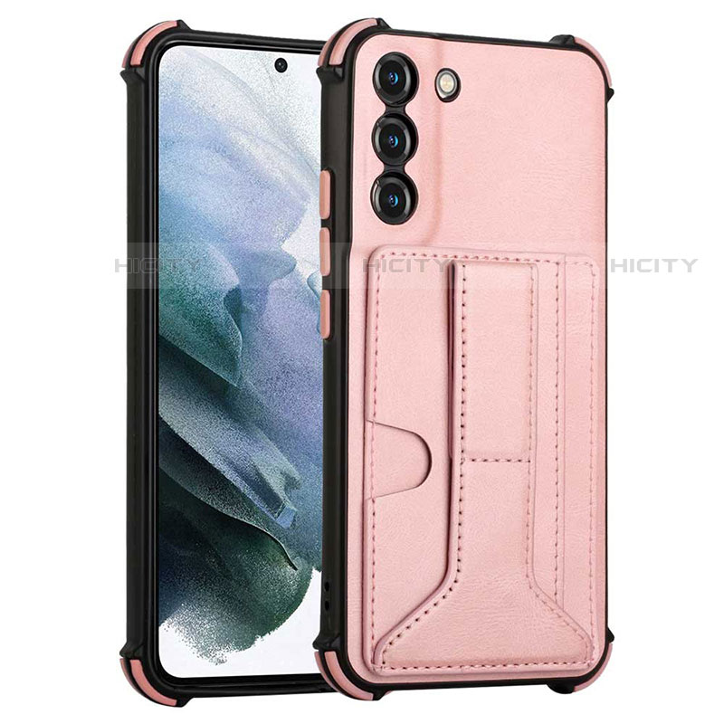 Funda Lujo Cuero Carcasa Y01B para Samsung Galaxy S21 Plus 5G Oro Rosa