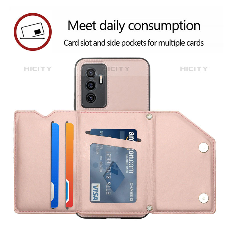 Funda Lujo Cuero Carcasa Y01B para Vivo V23e 5G