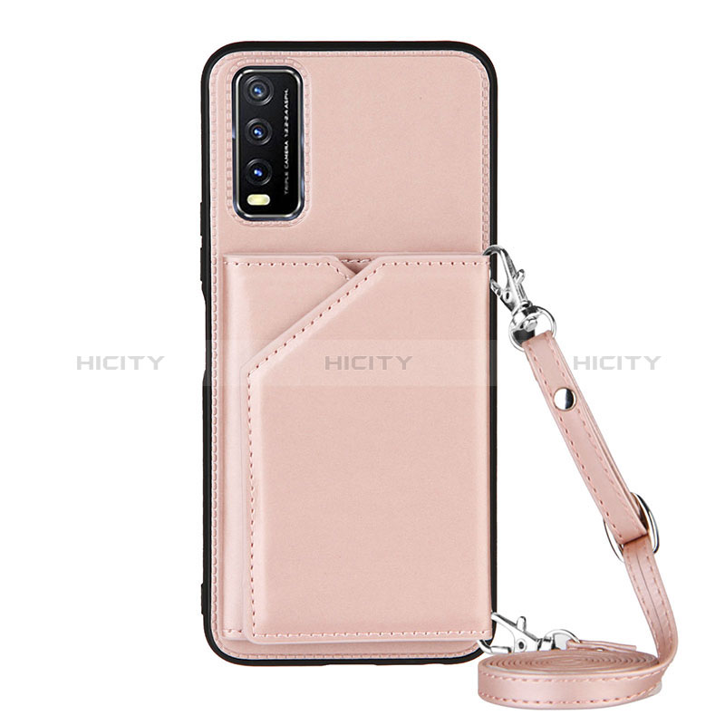 Funda Lujo Cuero Carcasa Y01B para Vivo Y11s Oro Rosa