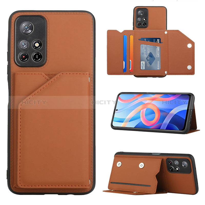 Funda Lujo Cuero Carcasa Y01B para Xiaomi Poco M4 Pro 5G Marron