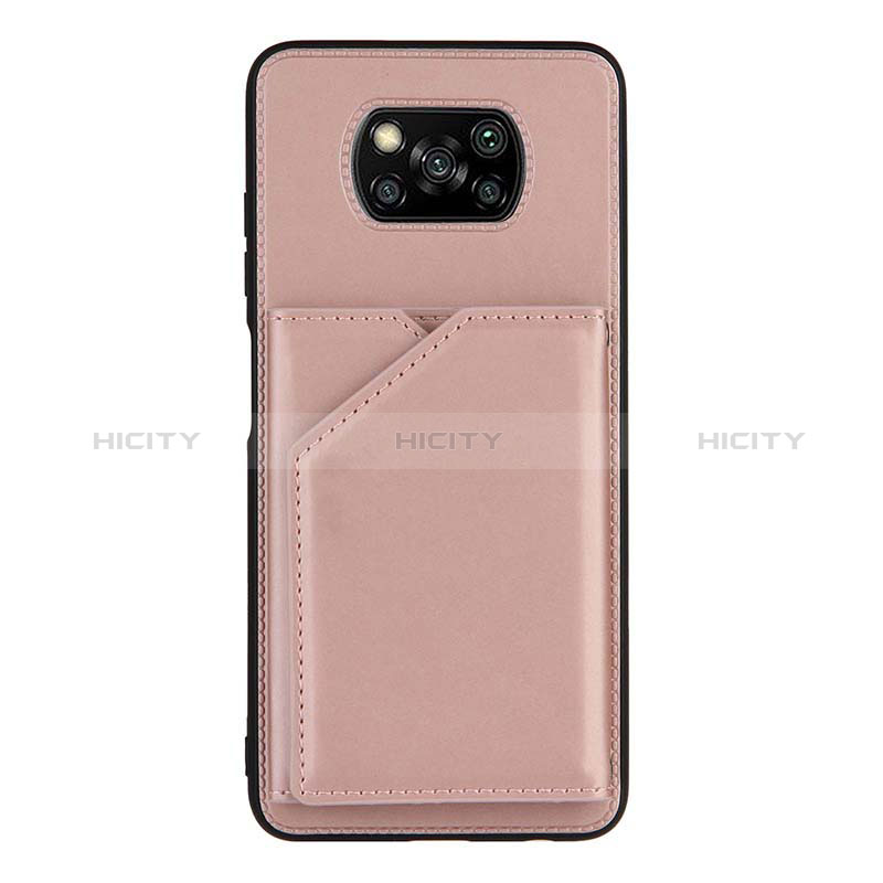 Funda Lujo Cuero Carcasa Y01B para Xiaomi Poco X3 NFC Oro Rosa