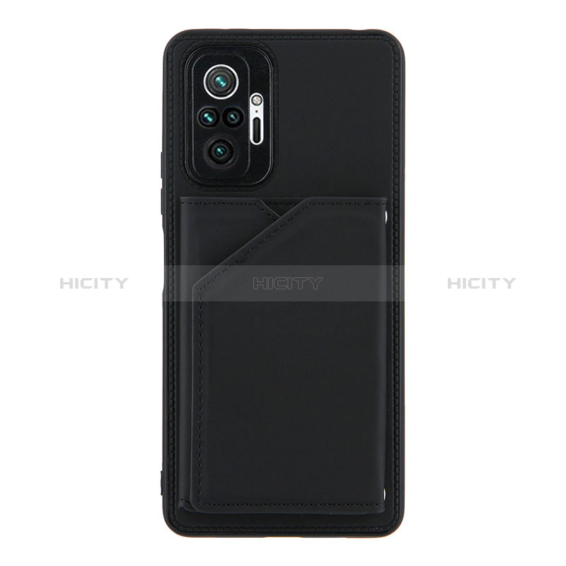 Funda Lujo Cuero Carcasa Y01B para Xiaomi Redmi Note 10 Pro 4G Negro