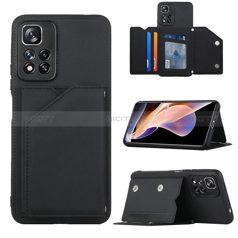 Funda Lujo Cuero Carcasa Y01B para Xiaomi Redmi Note 11 Pro+ Plus 5G Negro