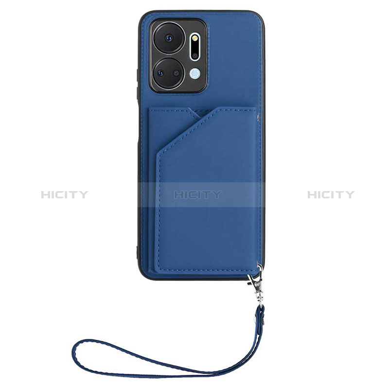 Funda Lujo Cuero Carcasa Y02B para Huawei Honor X7a Azul