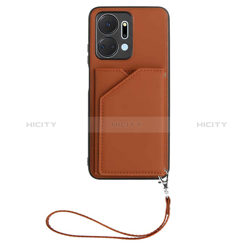 Funda Lujo Cuero Carcasa Y02B para Huawei Honor X7a Marron