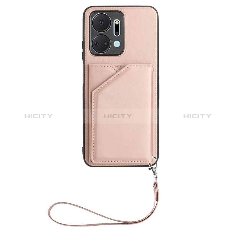 Funda Lujo Cuero Carcasa Y02B para Huawei Honor X7a Oro Rosa