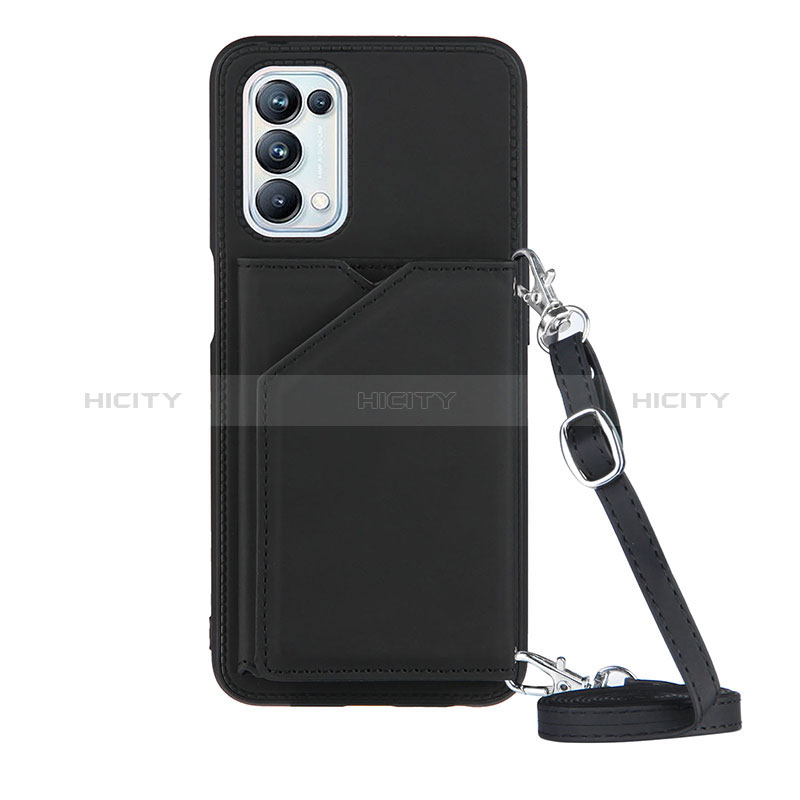 Funda Lujo Cuero Carcasa Y02B para Oppo A54 5G Negro