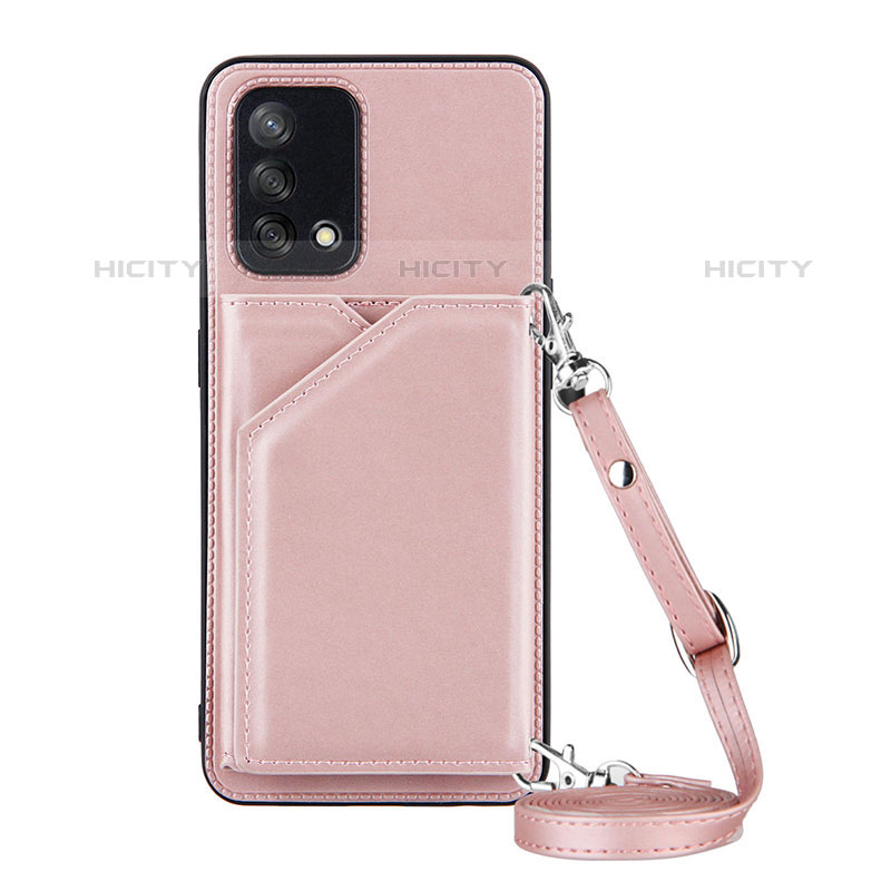 Funda Lujo Cuero Carcasa Y02B para Oppo A74 4G Oro Rosa