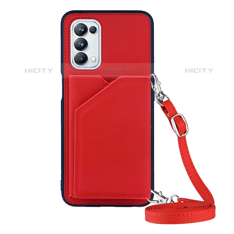 Funda Lujo Cuero Carcasa Y02B para Oppo A93 5G Rojo