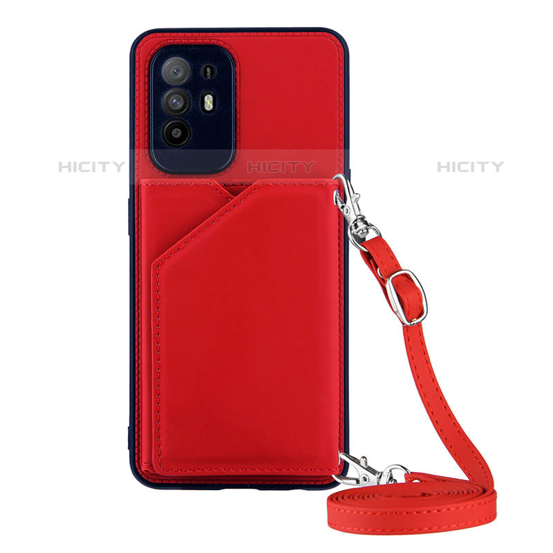 Funda Lujo Cuero Carcasa Y02B para Oppo A94 5G Rojo