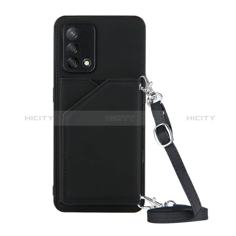 Funda Lujo Cuero Carcasa Y02B para Oppo F19 Negro