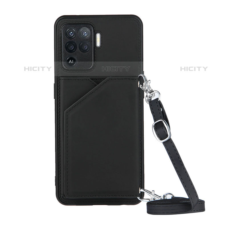 Funda Lujo Cuero Carcasa Y02B para Oppo F19 Pro Negro