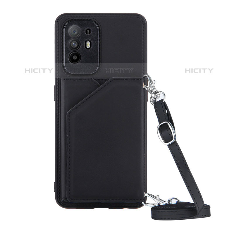 Funda Lujo Cuero Carcasa Y02B para Oppo Reno5 Z 5G Negro