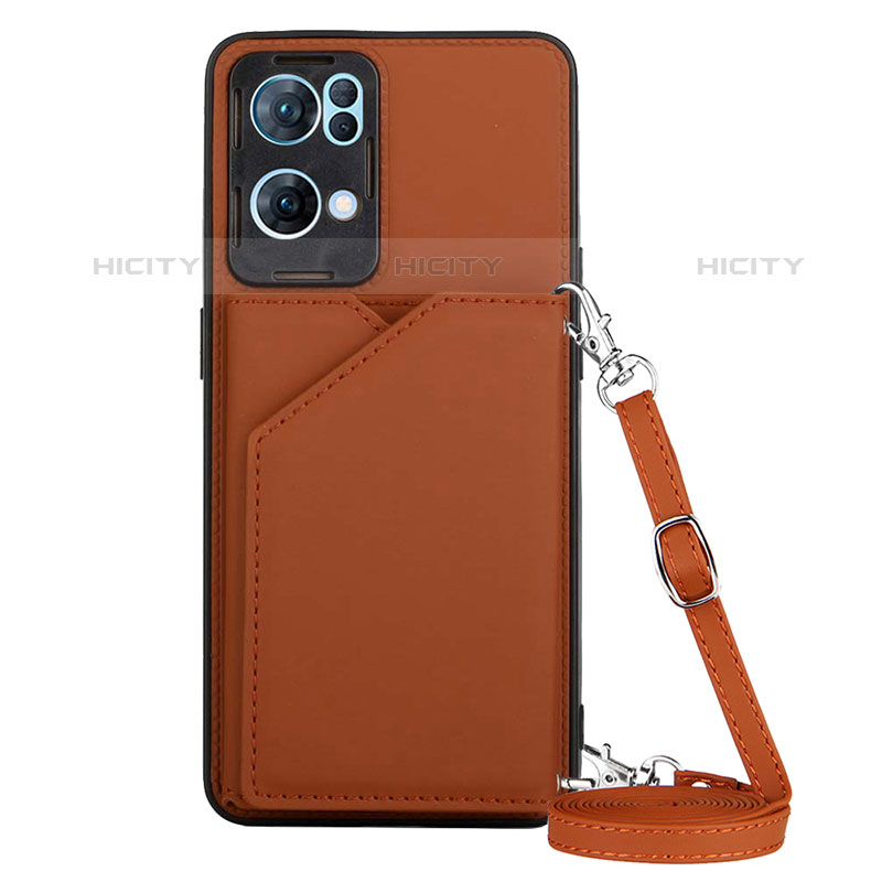 Funda Lujo Cuero Carcasa Y02B para Oppo Reno7 Pro 5G Marron