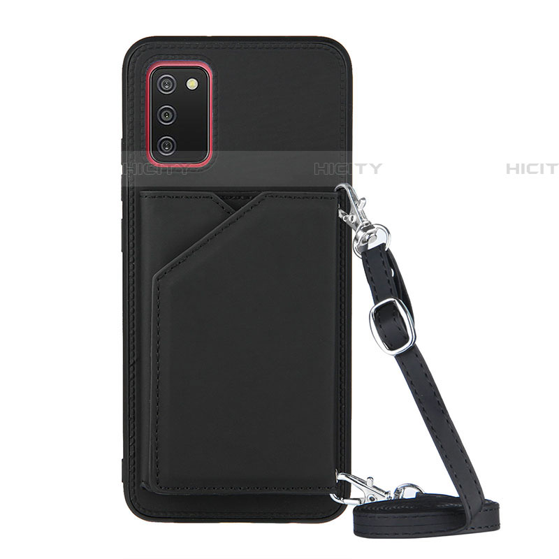 Funda Lujo Cuero Carcasa Y02B para Samsung Galaxy A03s Negro