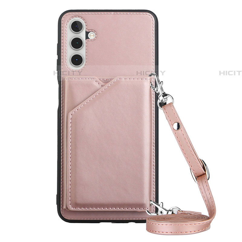 Funda Lujo Cuero Carcasa Y02B para Samsung Galaxy A04s Oro Rosa