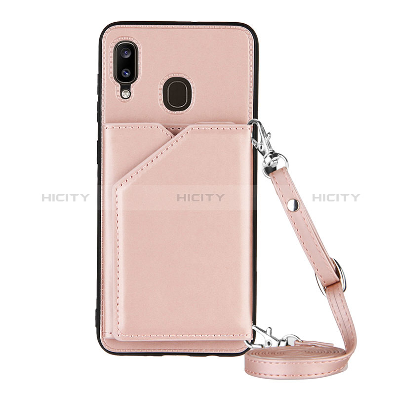 Funda Lujo Cuero Carcasa Y02B para Samsung Galaxy A30 Oro Rosa