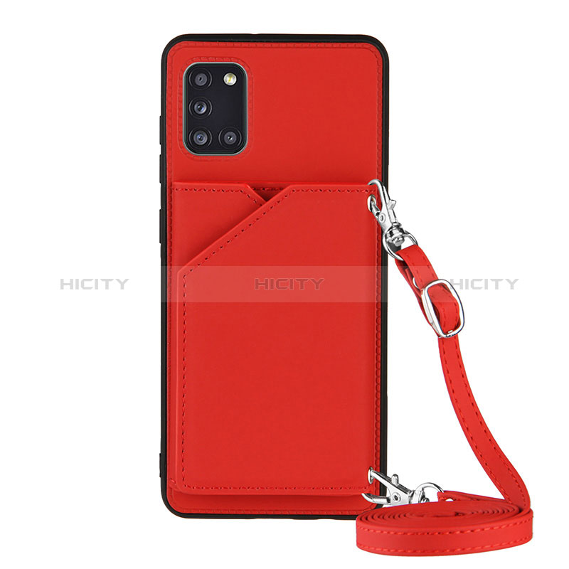 Funda Lujo Cuero Carcasa Y02B para Samsung Galaxy A31 Rojo