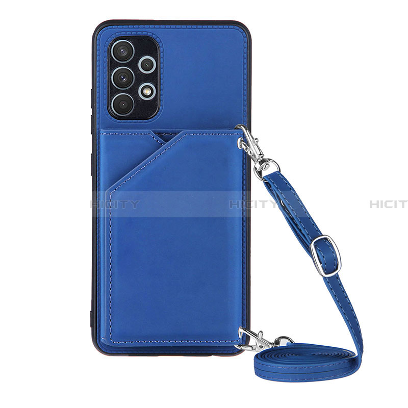 Funda Lujo Cuero Carcasa Y02B para Samsung Galaxy A32 4G Azul