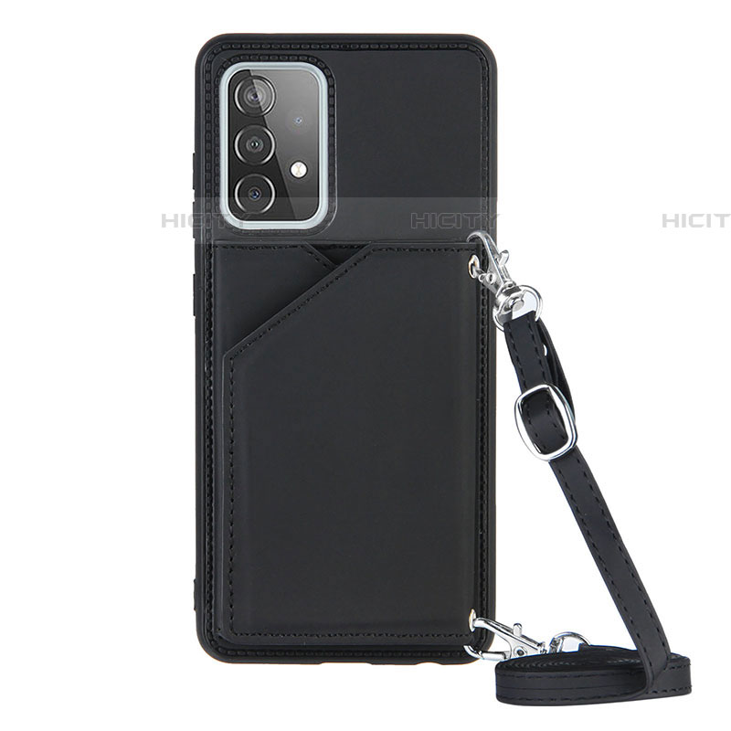 Funda Lujo Cuero Carcasa Y02B para Samsung Galaxy A52 4G Negro