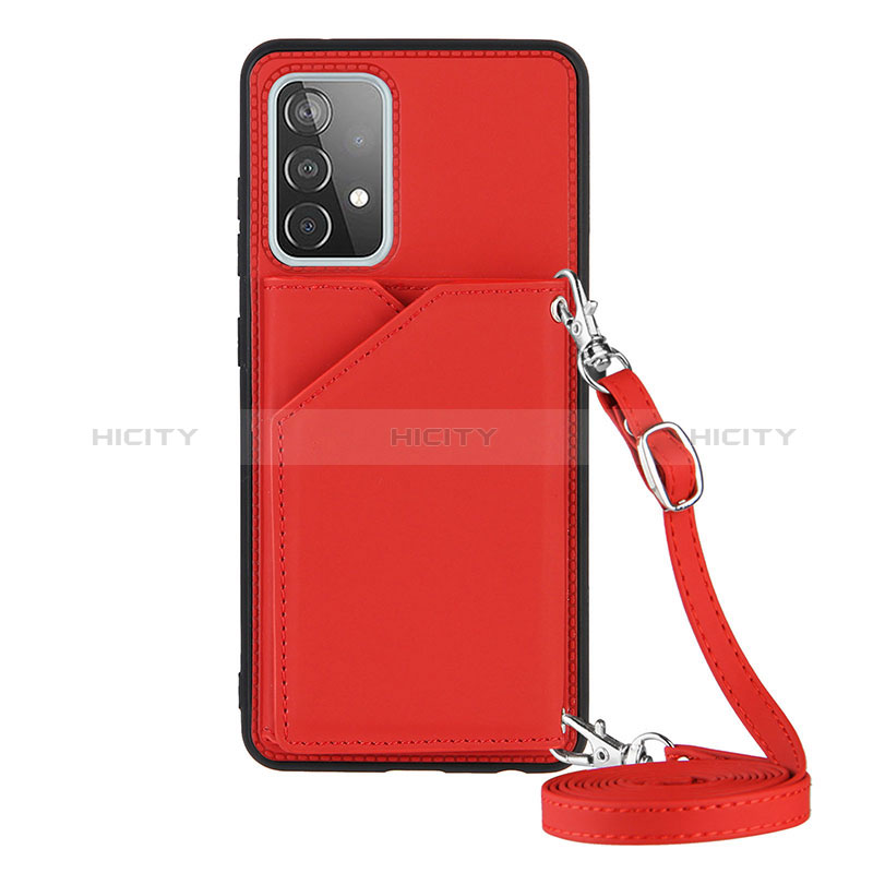 Funda Lujo Cuero Carcasa Y02B para Samsung Galaxy A52s 5G Rojo