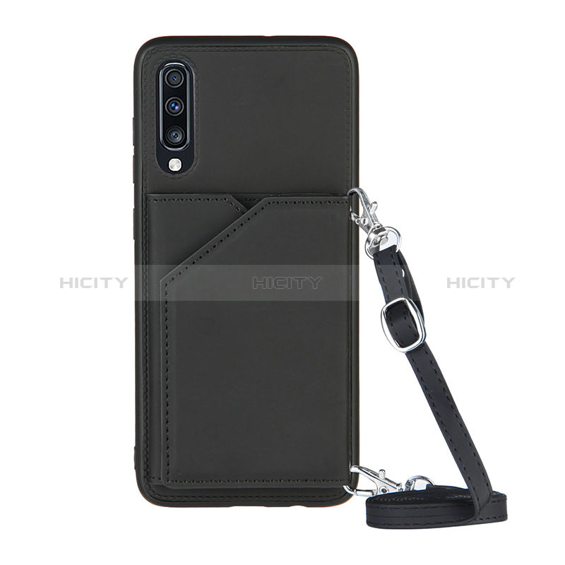 Funda Lujo Cuero Carcasa Y02B para Samsung Galaxy A70S Negro