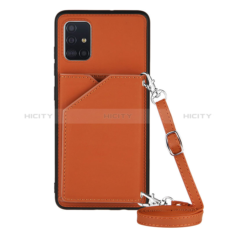 Funda Lujo Cuero Carcasa Y02B para Samsung Galaxy A71 5G Marron