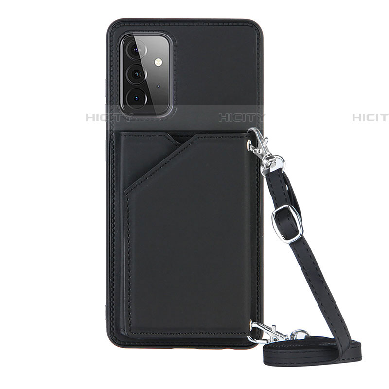 Funda Lujo Cuero Carcasa Y02B para Samsung Galaxy A72 4G Negro