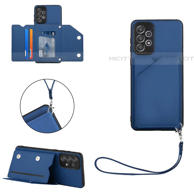 Funda Lujo Cuero Carcasa Y02B para Samsung Galaxy A73 5G Azul